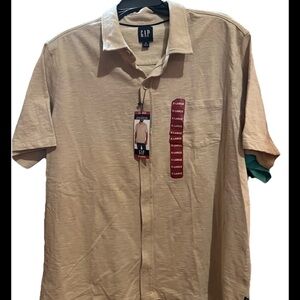 GAP Men's Casual Beige Button Down Shirt